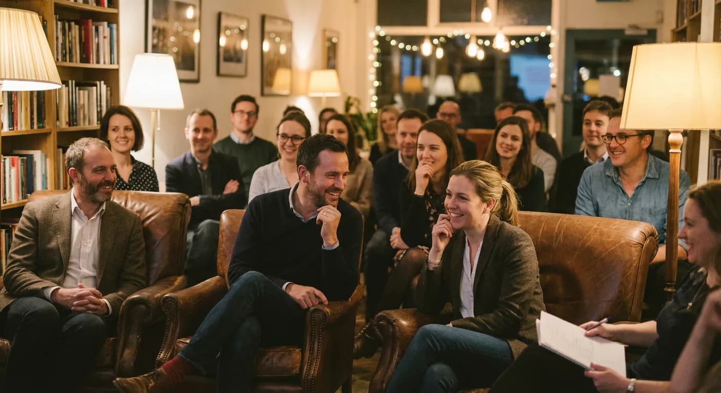 Membres d'une association attentifs et engagés lors de la présentation orale du rapport moral.