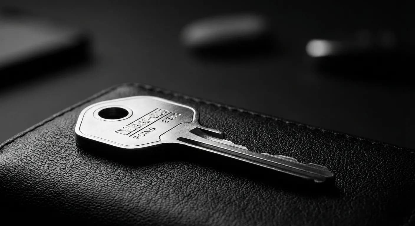 Clé en argent sur cuir sombre pour la requalification en CDI