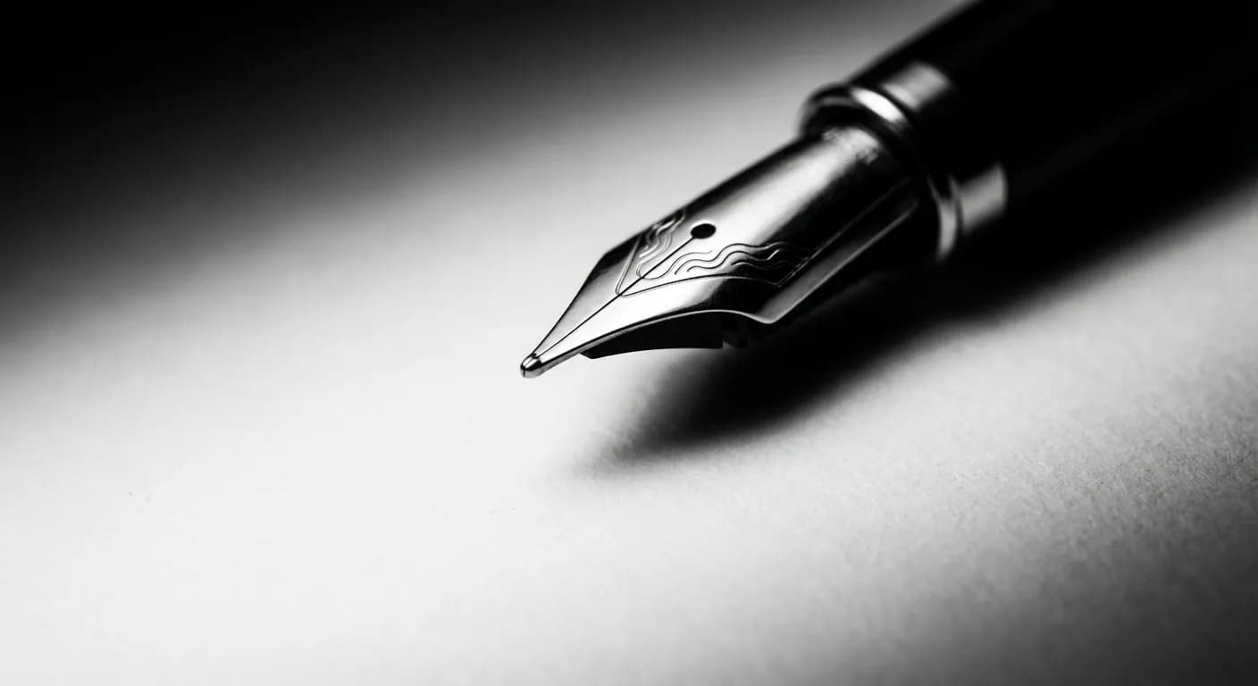 CA3 TVA : Guide complet de la déclaration 3310-CA3 Détail macro d'un stylo plume de luxe symbolisant la précision de la déclaration de TVA