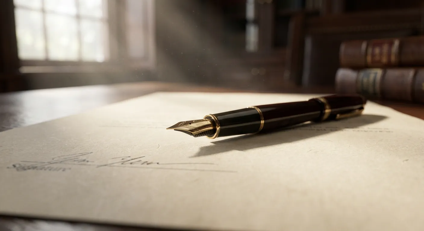 Stylo plume sur un contrat juridique soulignant la rédaction d'une clause spécifique.