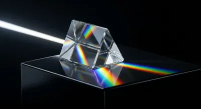 Icône minimaliste de prisme de cristal symbolisant la nature hybride des quasi fonds propres.