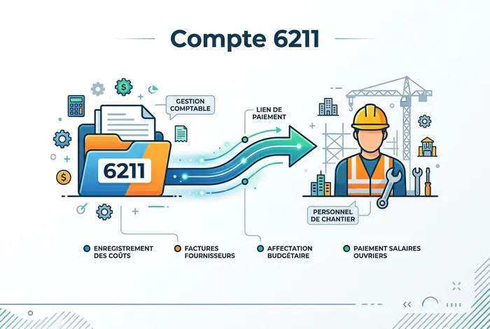 Icône du compte 6211 et travailleur indépendant.