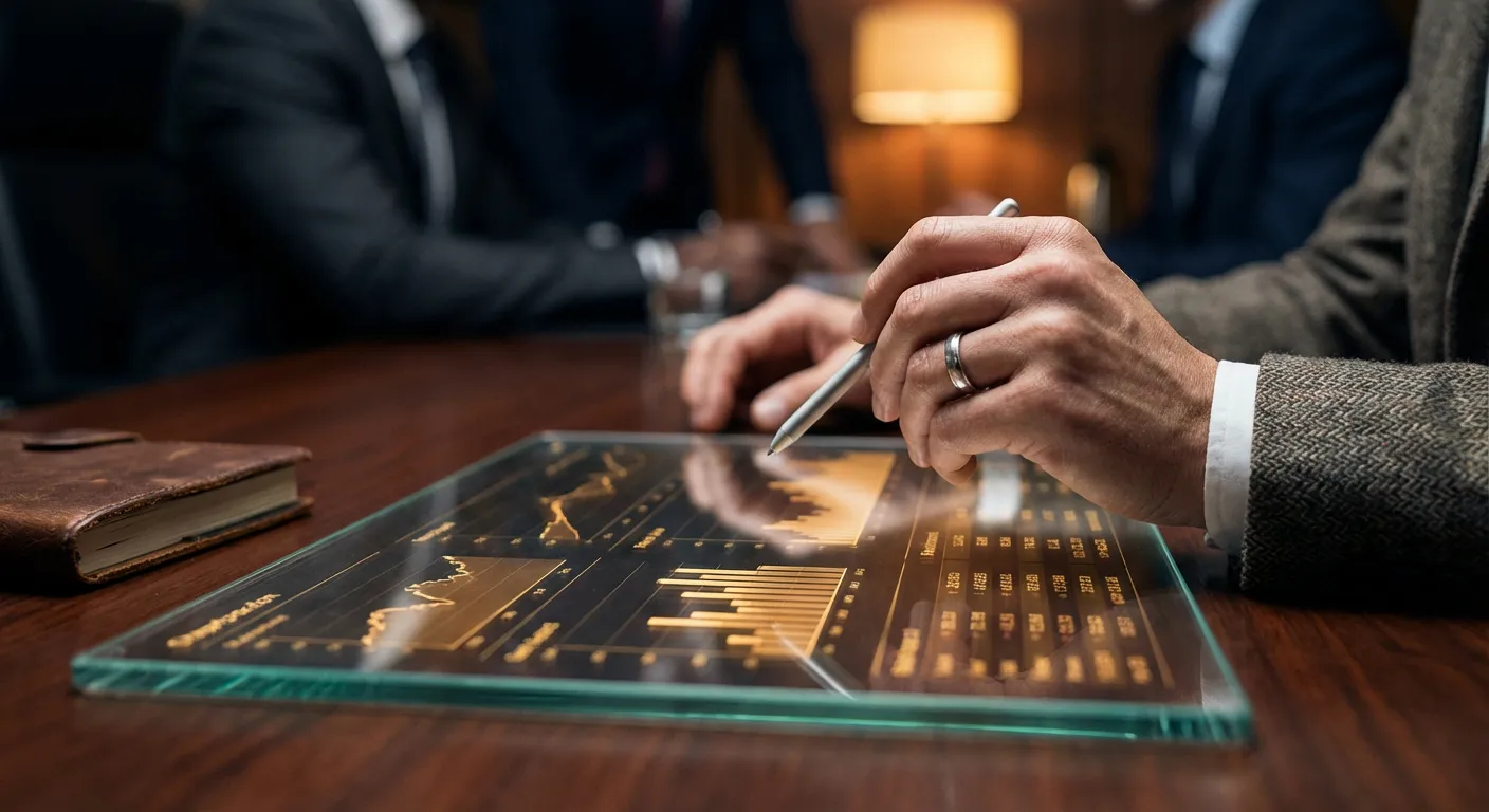 Expertise comptable et gestion de crise Expert-comptable analysant des documents financiers pour une stratégie de régularisation.