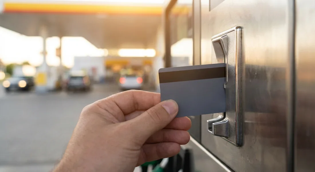 Utilisation d'une carte carburant professionnelle au terminal de paiement