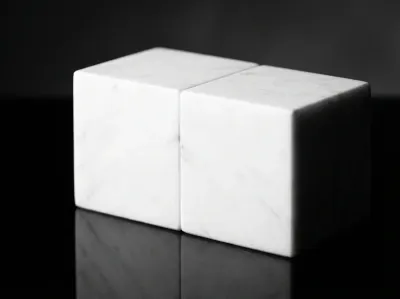 Blocs de marbre s'emboîtant parfaitement, symbole minimaliste de la TUP