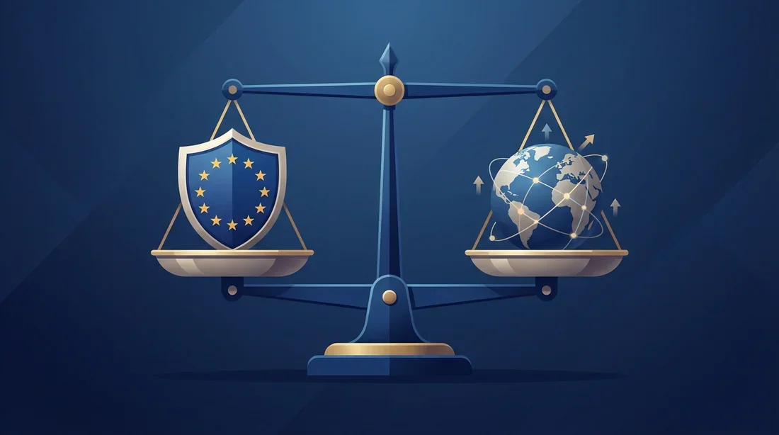 Comparaison visuelle entre le PEA européen et le CTO mondial sur une balance financière moderne.