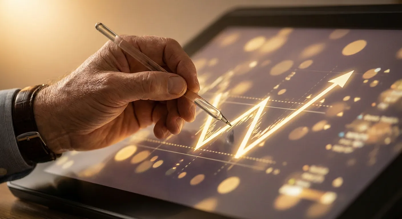 Trader analysant une stratégie de sortie sur un graphique financier interactif