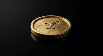 Pièce d'or symbolique sur fond noir pour investissement bancaire