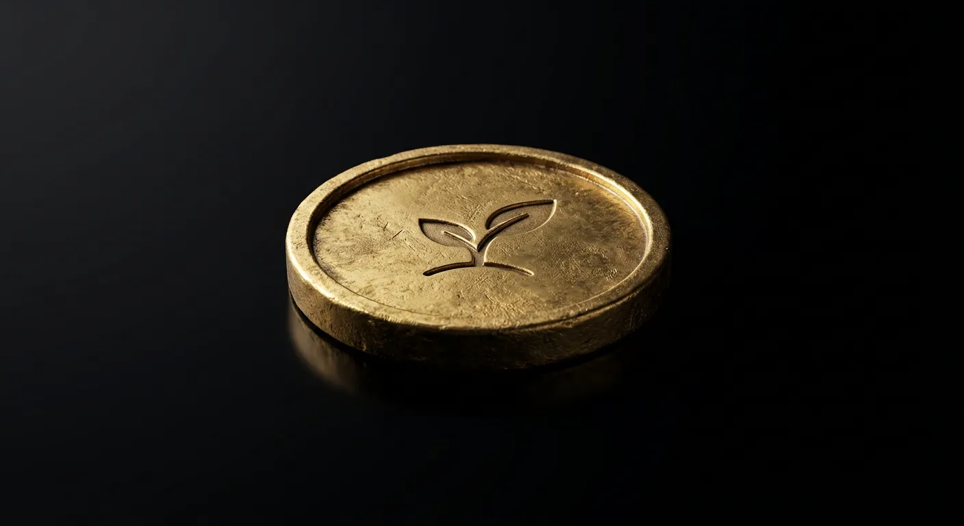 Pièce d'or symbolique sur fond noir pour investissement bancaire