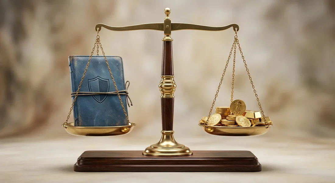 Balance équilibrée symbolisant le ratio risque-rendement des obligations.