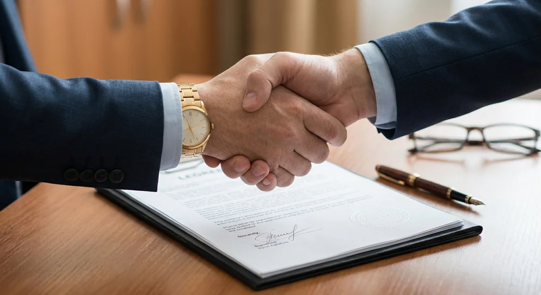 Signature d'un acte de cession de parts sociales de SCI.