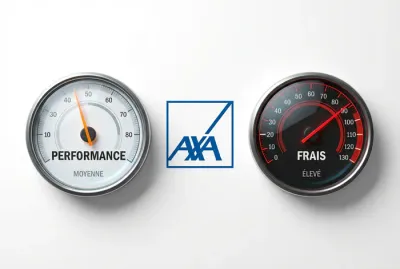 Jauges de performance et de frais pour l'assurance vie AXA.