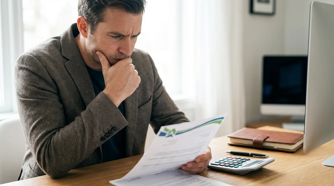 Client dubitatif examinant un contrat de Compte à Composer au Crédit Agricole