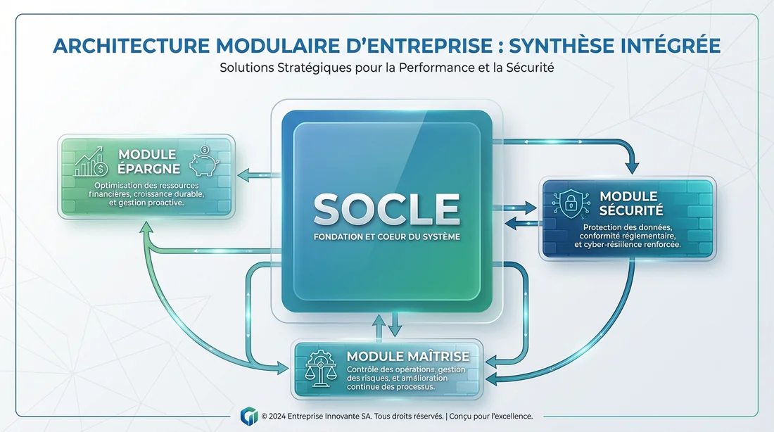 Schéma explicatif des modules et du socle du Compte à Composer