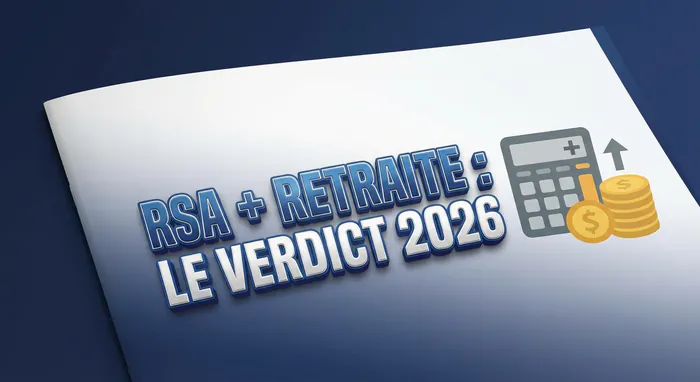 Cumuler retraite et RSA : guide 2026 - Retraite + RSA : gagnez 400€ de plus - RSA ou retraite ? Ne perdez plus d'argent Graphique informatif sur le cumul RSA et retraite en 2026.